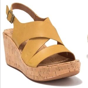 Quirks which platform leather strap sandal NWOT size 11 comfort cork wedge